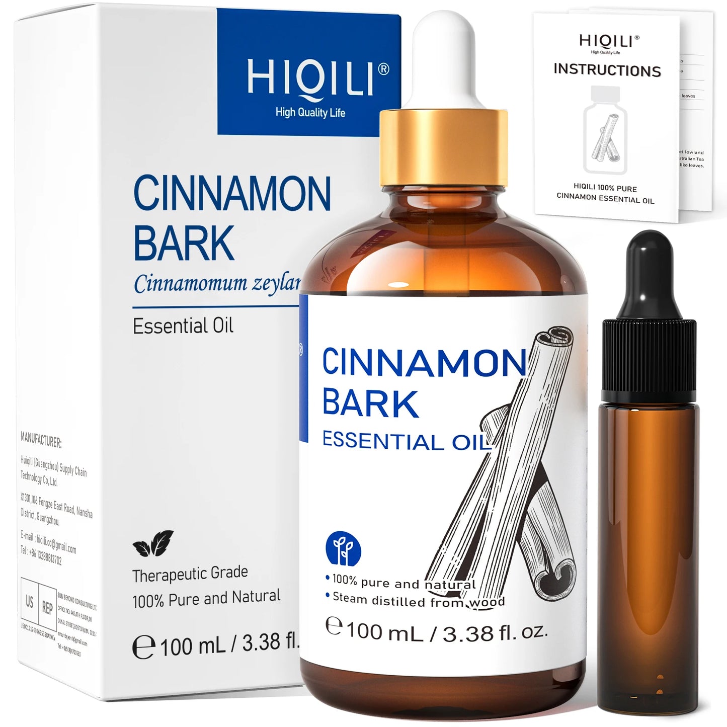 HIQILI Essential Oils Frankincense Lemon Rosemary Lavender Tea Tree Ylang