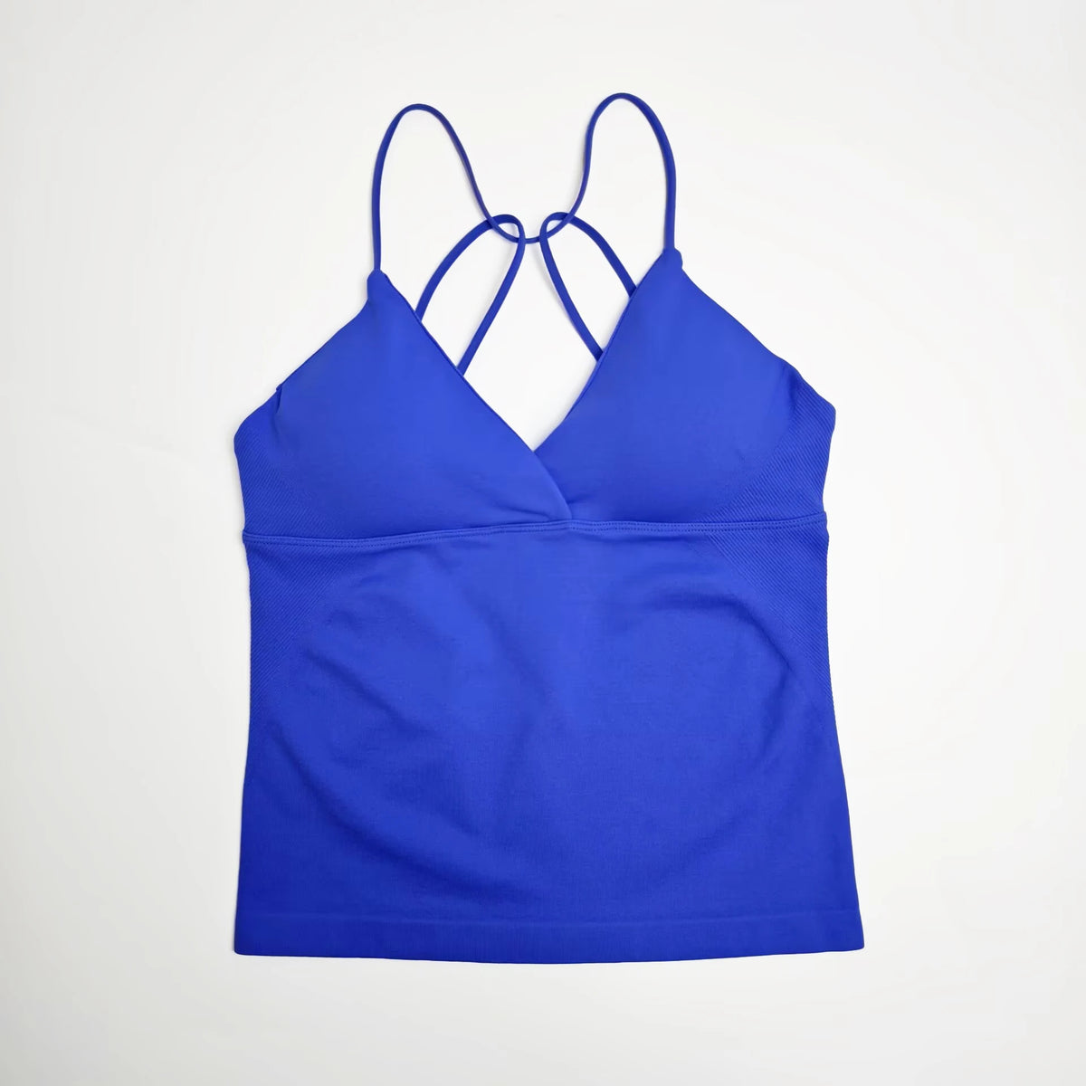NCLAGEN Women's Seamless Twist Front Longline Yoga Workout Tank Top