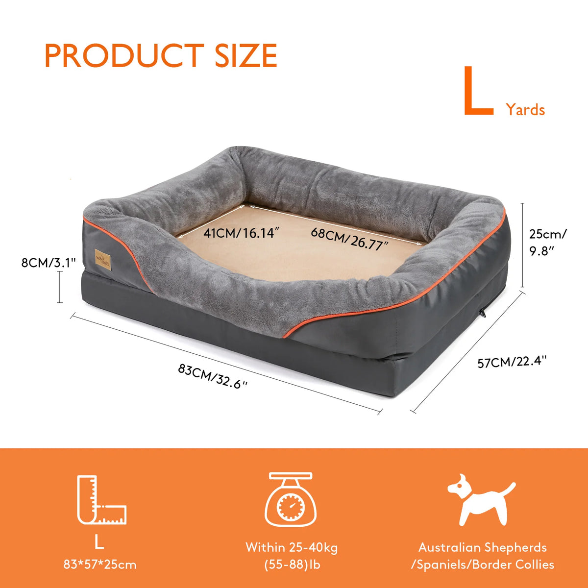 BINGOPAW Comfortable Waterproof Dog Bed With Removable Washable Cover