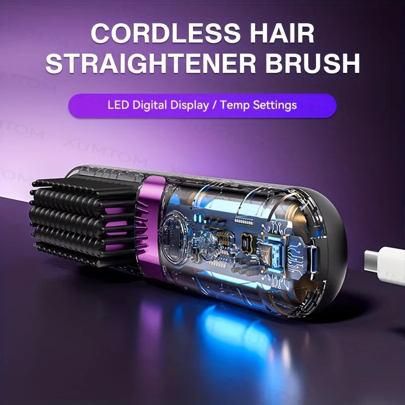 Multifunction Straightening Comb And Curling Iron With LED Display