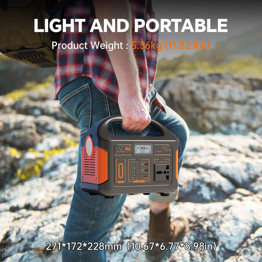 GaiaRay 500W Portable Solar Power Station 460Wh LiFePO4 Battery